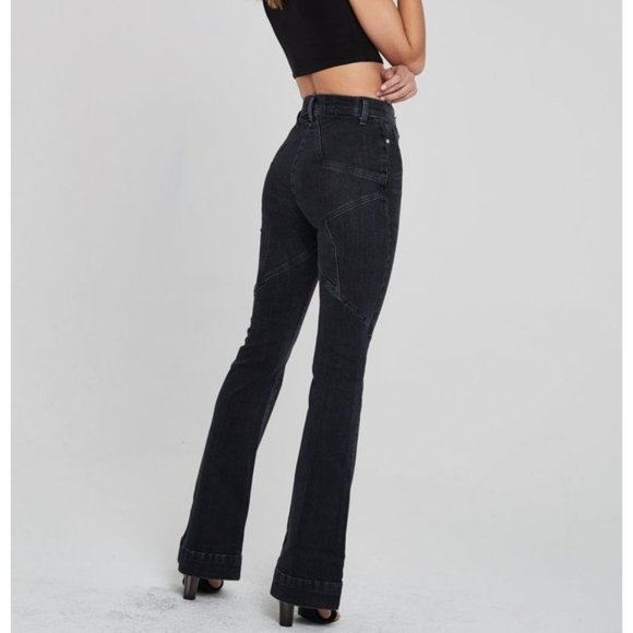 Nwt Revice Jet Black Venus Flare Jeans 